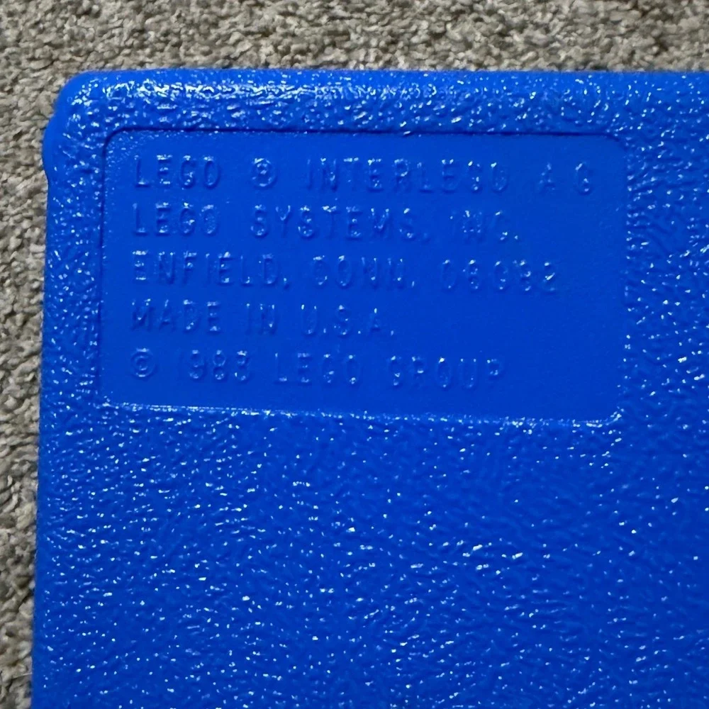 Vintage 1983 LEGO Blue Storage Case Box Interlego Systems USA Plastic